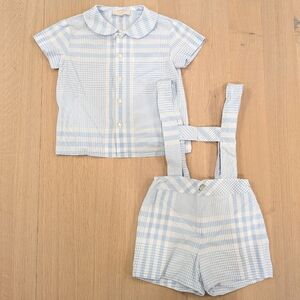 Kids Blue Checkered Matching Set